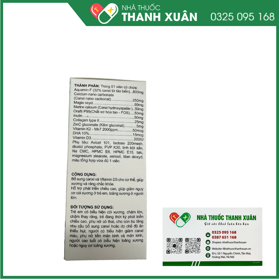 Calci AquaminF 800 bổ sung canxi và Vitamin D3 cho cơ thể